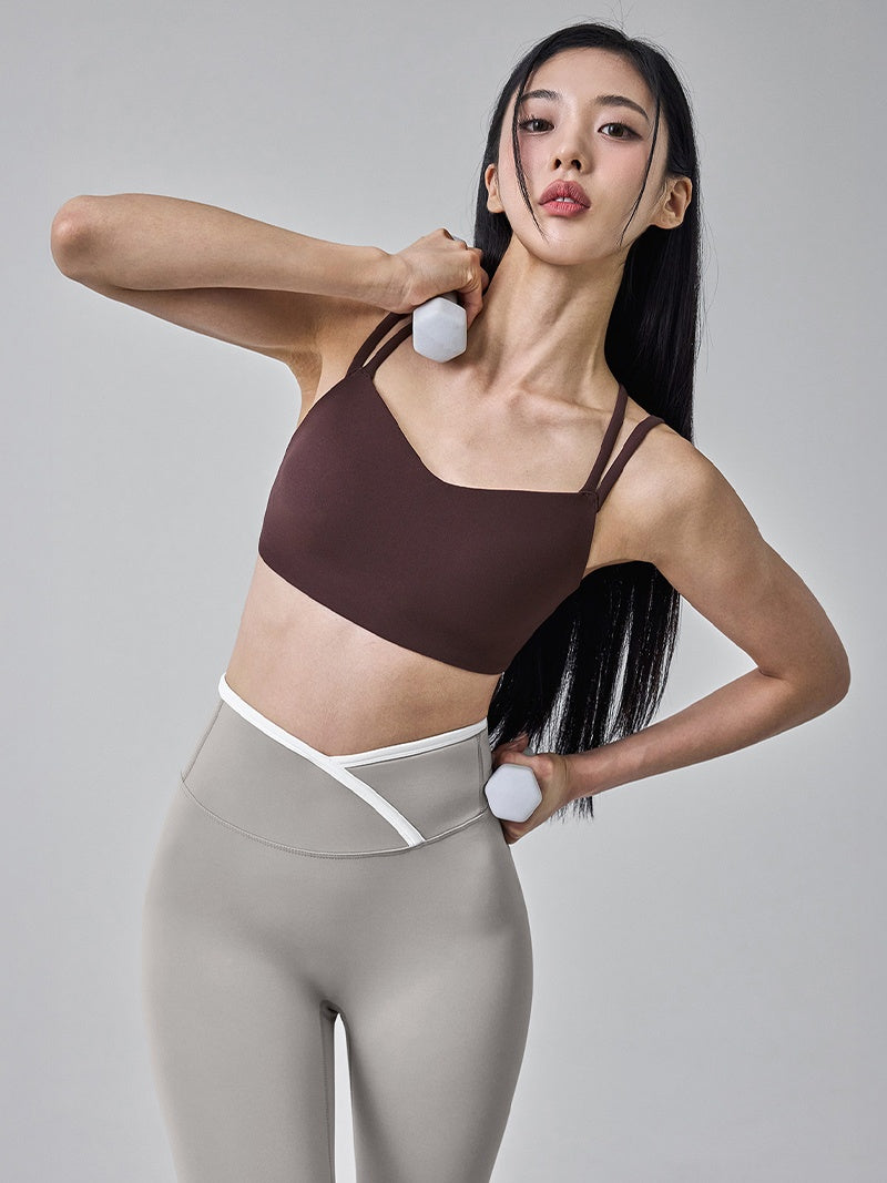 オーバーラップ 配色ライン レギンス