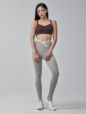 オーバーラップ 配色ライン レギンス