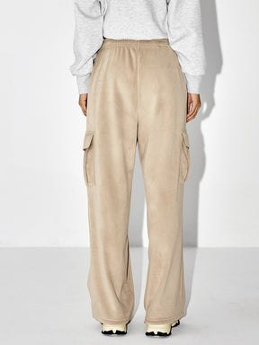 【裏起毛】ソフトコーデュロイ カーゴ ワイドパンツ