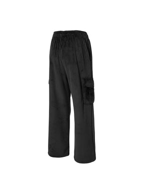 【裏起毛】ソフトコーデュロイ カーゴ ワイドパンツ