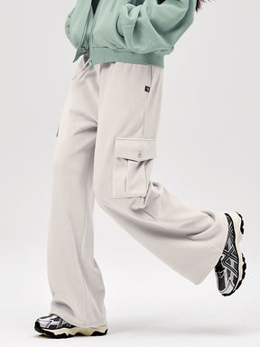 【裏起毛】ソフトコーデュロイ カーゴ ワイドパンツ