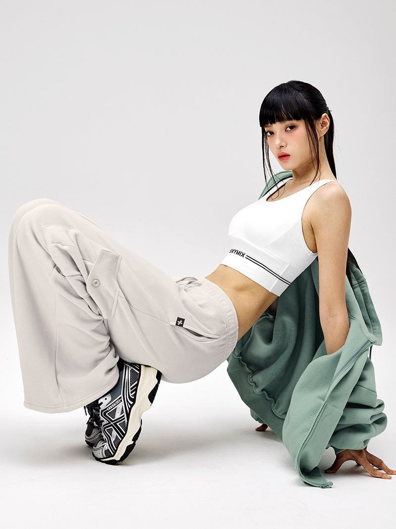 【裏起毛】ソフトコーデュロイ カーゴ ワイドパンツ