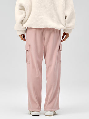 【裏起毛】ソフトコーデュロイ カーゴ ワイドパンツ