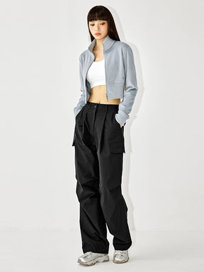 リップストップ カーゴ風 ワイドパンツ
