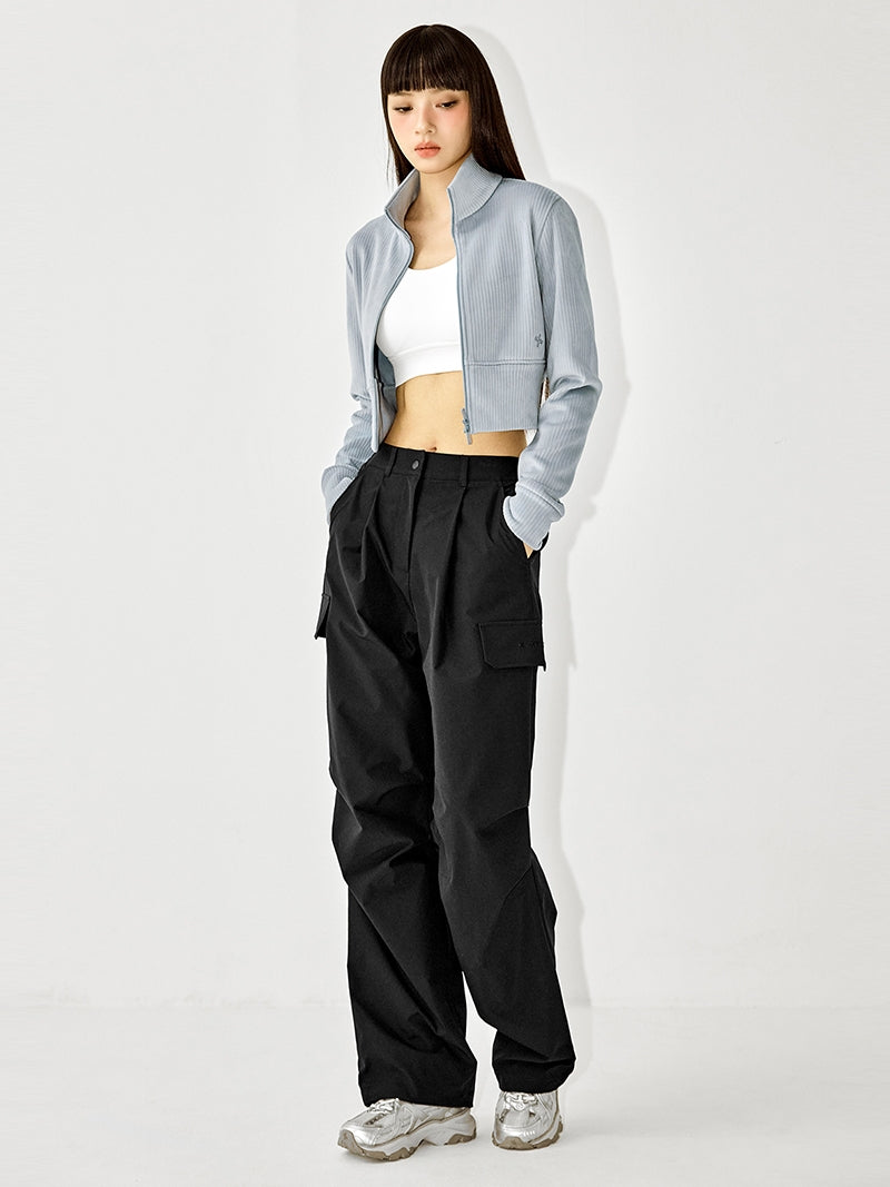リップストップ カーゴ風 ワイドパンツ