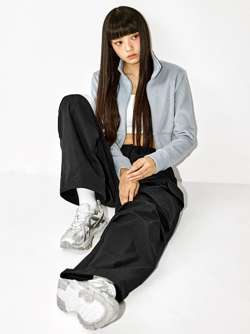 リップストップ カーゴ風 ワイドパンツ