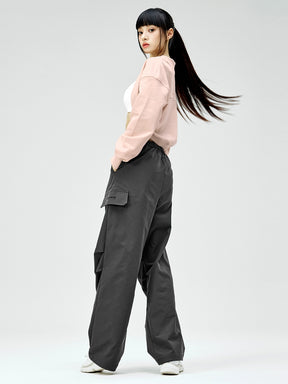 リップストップ カーゴ風 ワイドパンツ