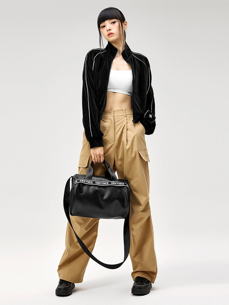 リップストップ カーゴ風 ワイドパンツ