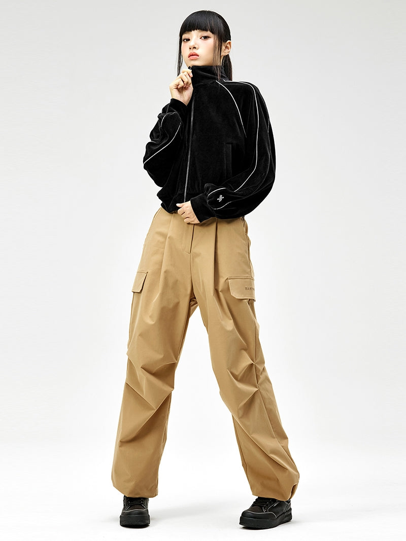 リップストップ カーゴ風 ワイドパンツ
