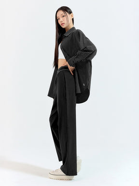 ロゴ入りバンド ワイドパンツ