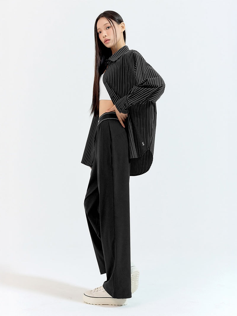 ロゴ入りバンド ワイドパンツ