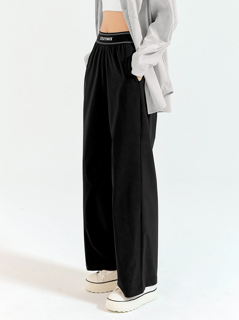 ロゴ入りバンド ワイドパンツ