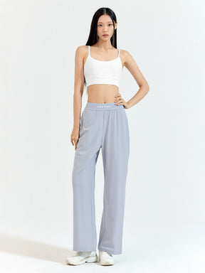 ロゴ入りバンド ワイドパンツ