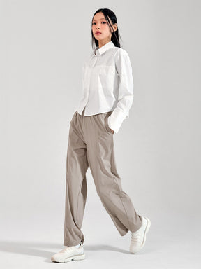 ロゴ入りバンド ワイドパンツ