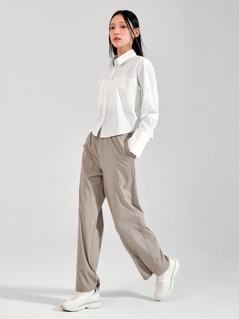 ロゴ入りバンド ワイドパンツ