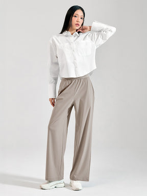 ロゴ入りバンド ワイドパンツ