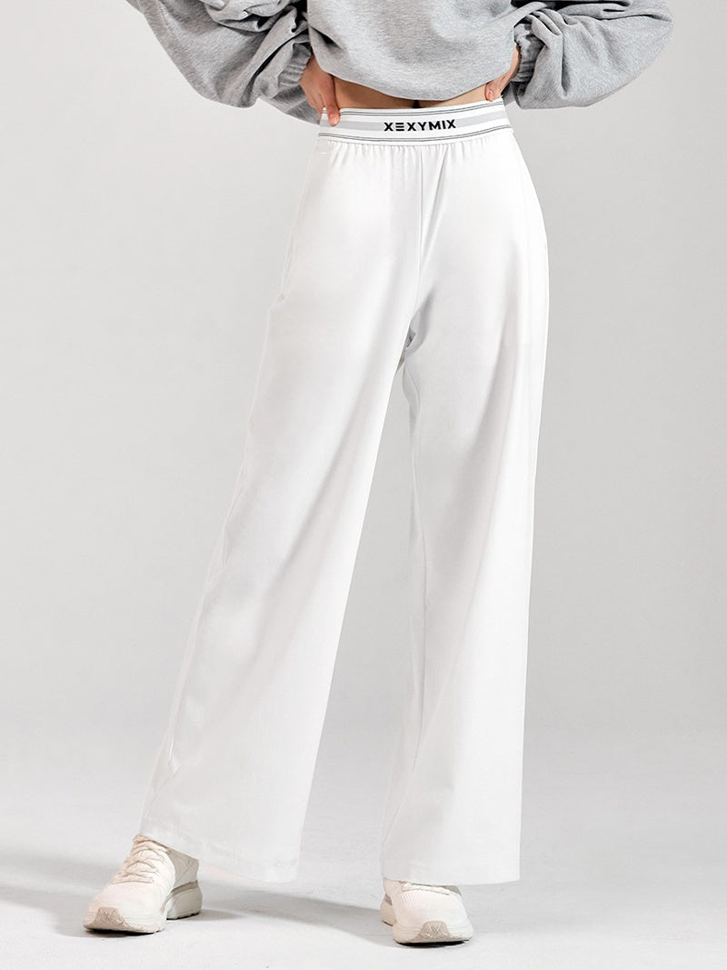 ロゴ入りバンド ワイドパンツ