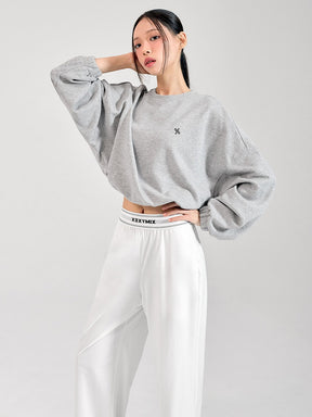 ロゴ入りバンド ワイドパンツ