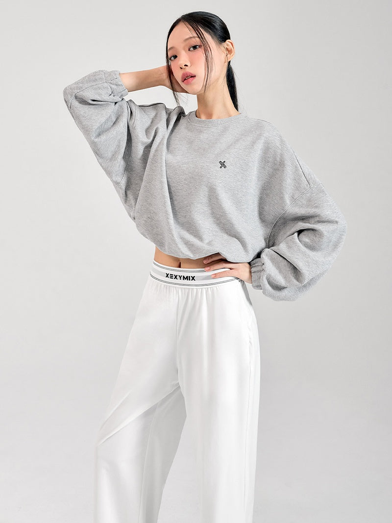 ロゴ入りバンド ワイドパンツ