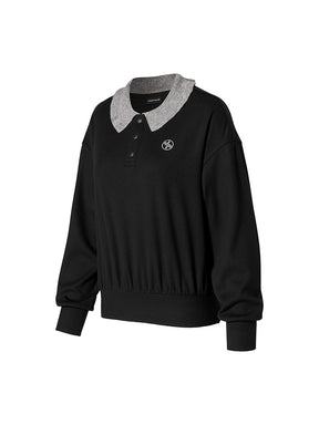 リブ フリル襟 長袖