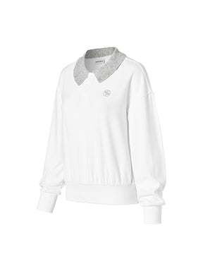 リブ フリル襟 長袖