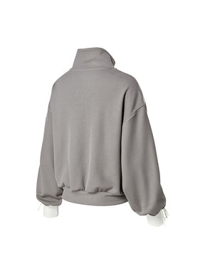 ダブルライン リボン ハイネック 長袖