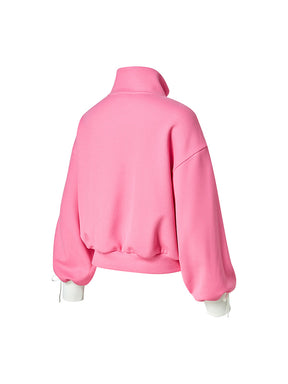 ダブルライン リボン ハイネック 長袖