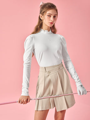 アシンメトリー プリーツ ラップスカート