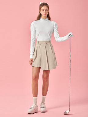 アシンメトリー プリーツ ラップスカート