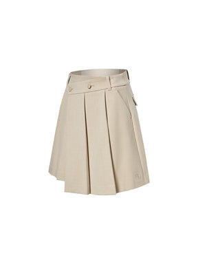 アシンメトリー プリーツ ラップスカート