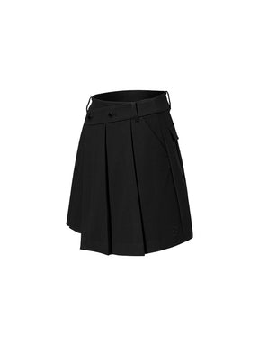 アシンメトリー プリーツ ラップスカート