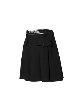 アシンメトリー プリーツ ラップスカート