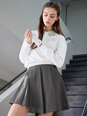 アシンメトリー プリーツ ラップスカート