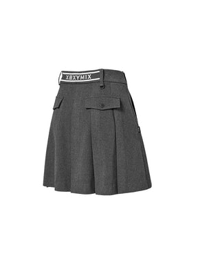 アシンメトリー プリーツ ラップスカート