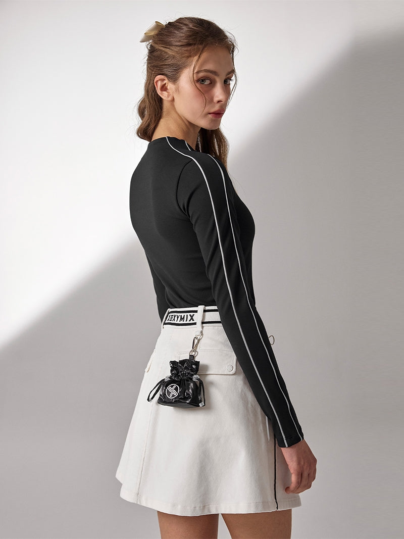 コーデュロイ 配色パイピング スカート (単品)