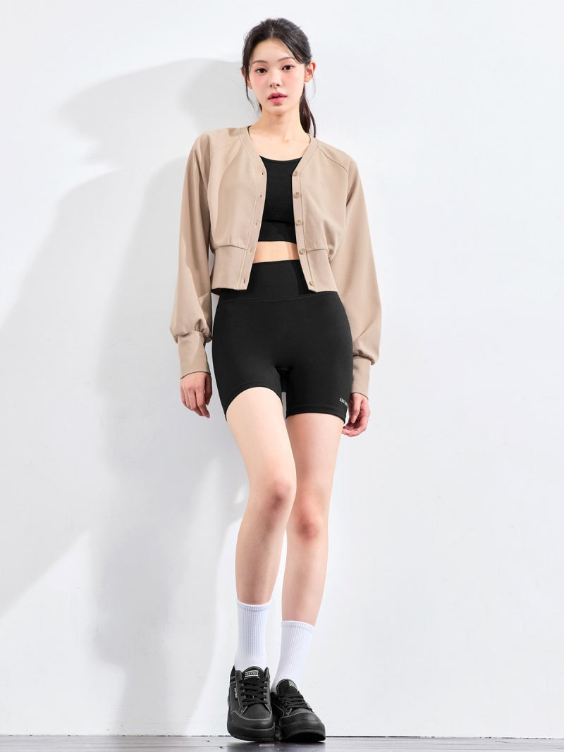 ワッフル地 ボリューム カーディガン