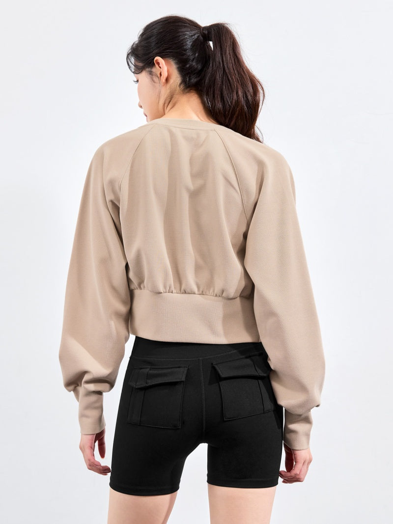 ワッフル地 ボリューム カーディガン