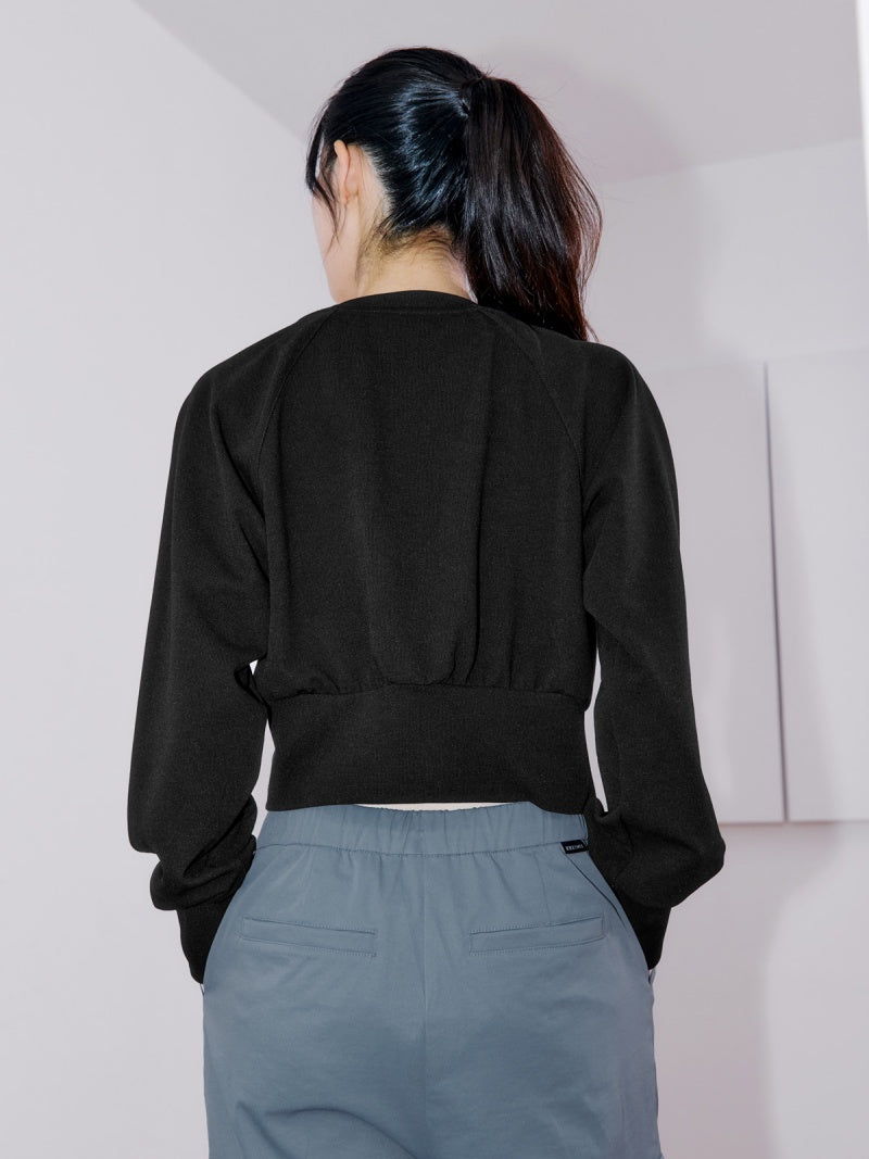 ワッフル地 ボリューム カーディガン