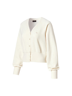 ワッフル地 ボリューム カーディガン