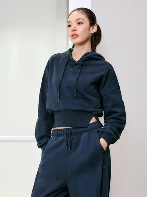 ソフトタッチ スリット入り クロップド丈 パーカー (単品)