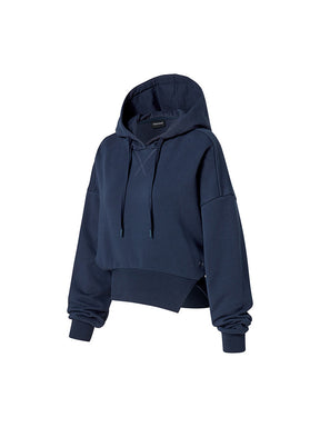 ソフトタッチ スリット入り クロップド丈 パーカー (単品)