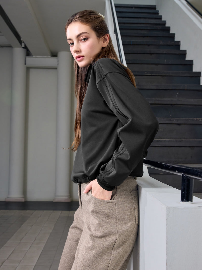 リボン付き ハイネック 長袖