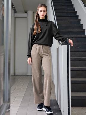 リボン付き ハイネック 長袖