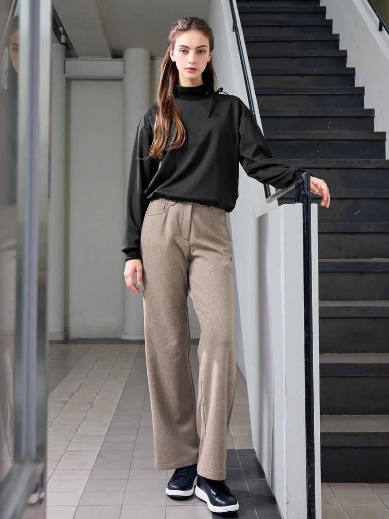 リボン付き ハイネック 長袖