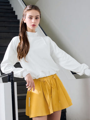 リボン付き ハイネック 長袖