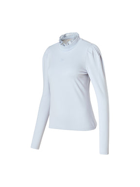 プリーツ モックネック 長袖