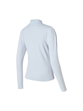 プリーツ モックネック 長袖