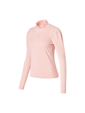 プリーツ モックネック 長袖