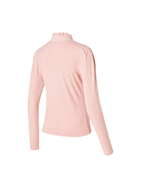 プリーツ モックネック 長袖