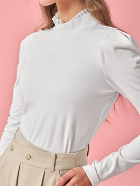 プリーツ モックネック 長袖